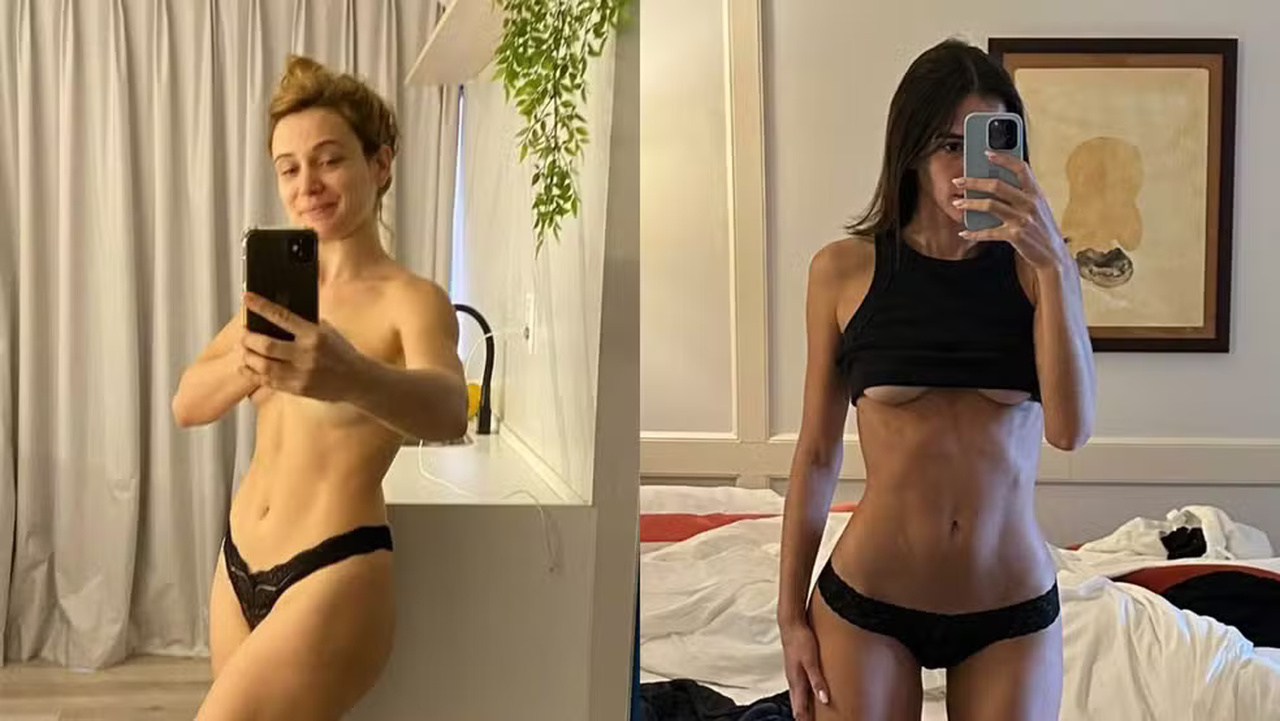 Bianca Bin e Bruna Marquezine posam no espelho